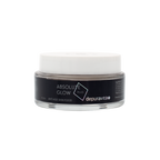 Absolute Glow Plus by depuravita – black glass jar 22g, white lid, white background – anti-aging skin care