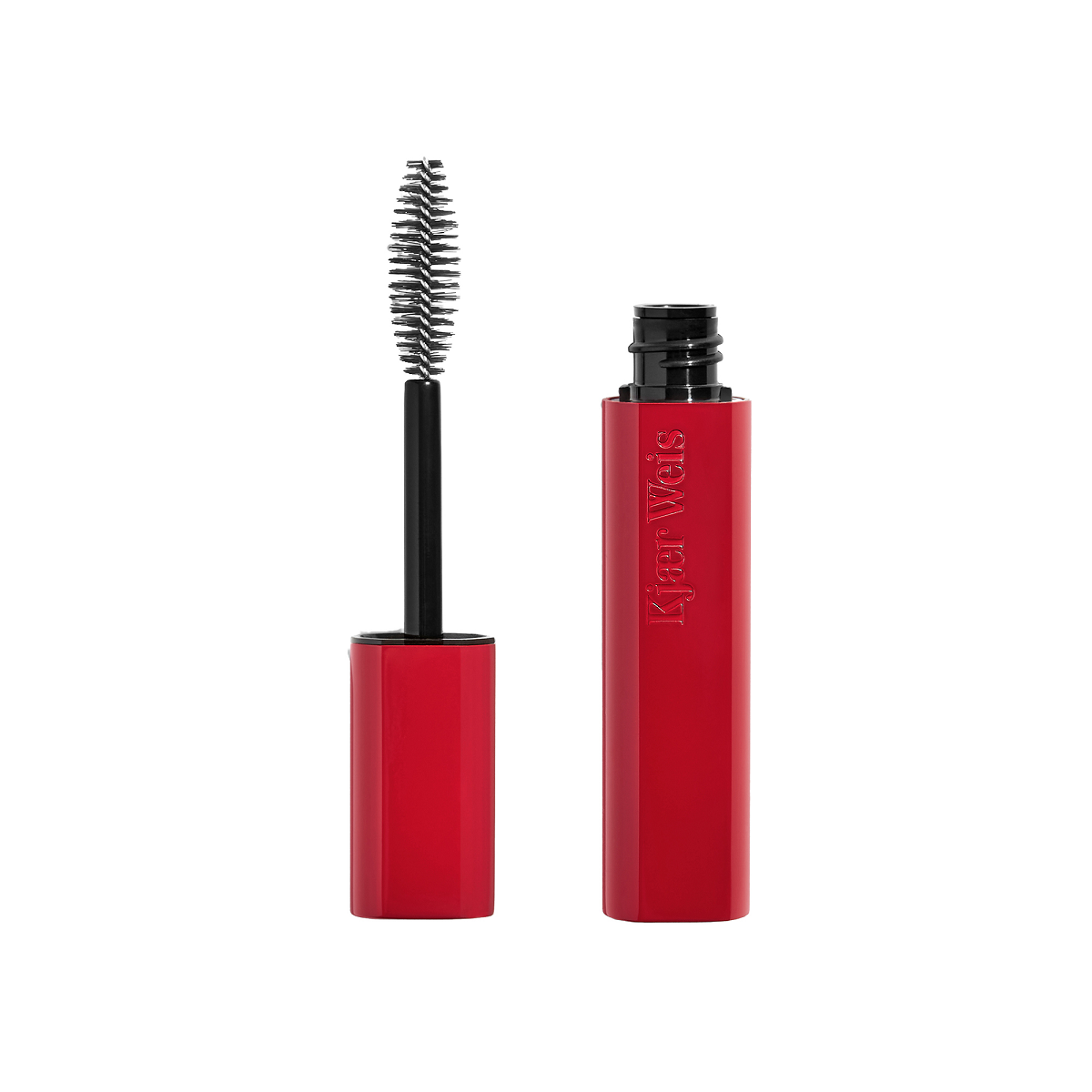 Kjaer Weis Im-possible Mascara – rote Tube mit schwarzem Deckel, weißer Hintergrund – Wimpernmake-up