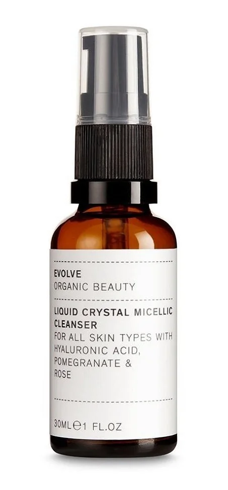 Evolve Organic Beauty Liquid Crystal Micellic Cleanser, braune Sprühflasche mit schwarzem Verschluss, 30ml, Hautpflege