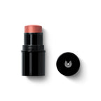 Lip to Cheek Blush Apricot 01 – schwarzer Stift, apricotfarbene Textur, weißer Hintergrund – Gesichts Make-up