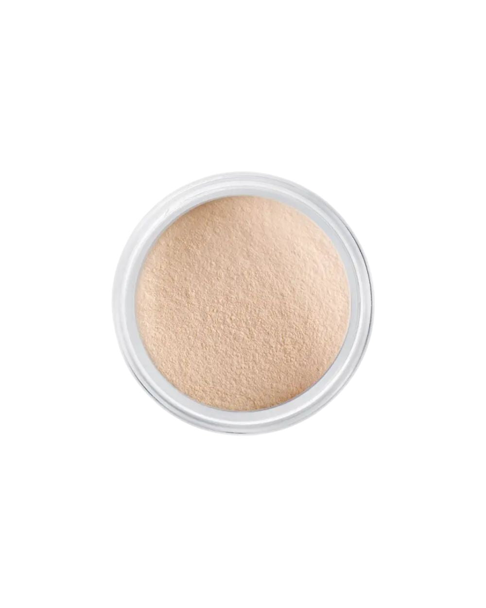 Silk Glow Powder Perihelion – open white plastic container with beige powder, white background – makeup