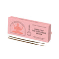 Dance of the Cinnamon Moon Incense – pink box packaging, white background, natural Ayurvedic incense sticks