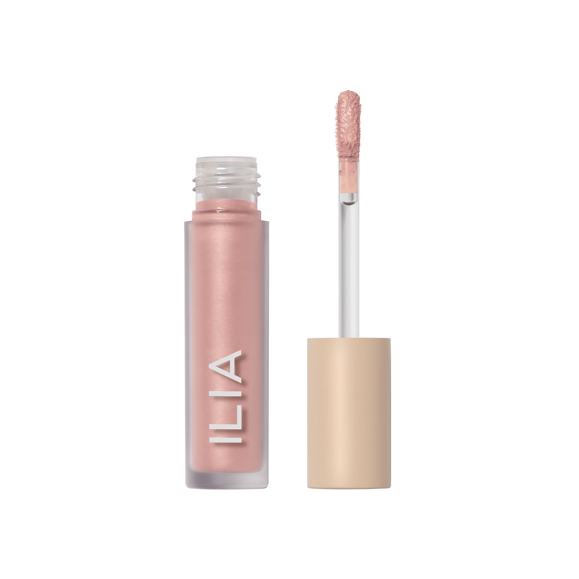 ILIA Liquid Powder Chromatic Eye Tint in roségold mit Applikator auf weißem Hintergrund, Augen MAKEUP