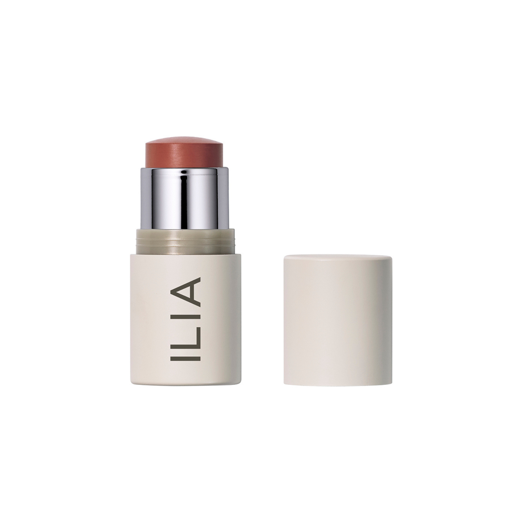 ILIA Multi-Stick in beigefarbener Tube mit Kappe auf weißem Hintergrund, Make-up