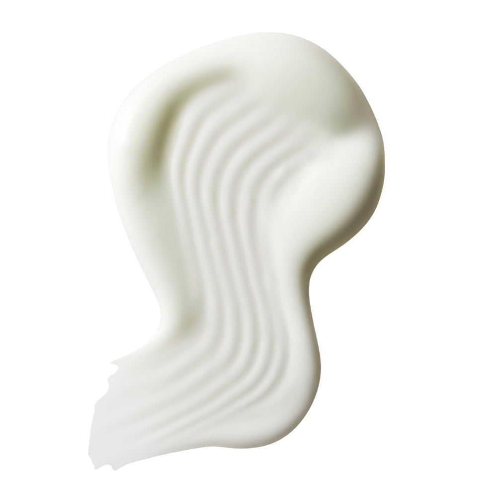 Textur des Ectoin Barrier Repair Moisturiser Spf 50, weiße Creme auf weißem Hintergrund, Hautpflege