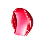 Overglaze Hydrating Lip Gloss Textur in einem glänzenden Pink auf weißem Hintergrund, Lippenpflege