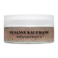 Susanne Kaufmann Refining Scalp & Body Scrub in a glass jar with a white screw cap for skin care