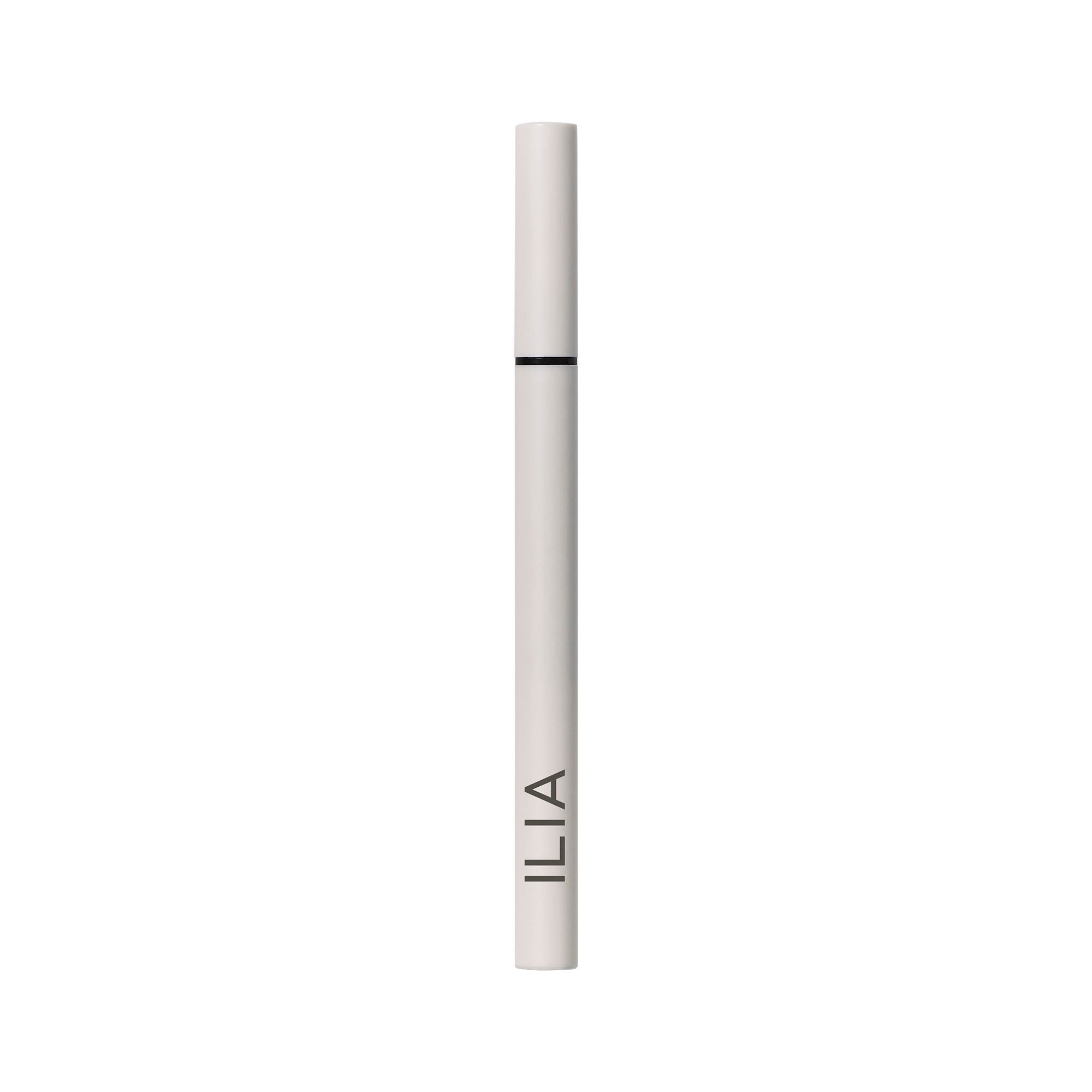 ILIA Clean Liquid Liner Midnight Express in einer hellbeigen Tube mit Kappe vor weißem Hintergrund, Eyeliner