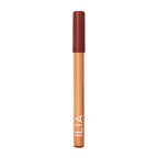 ILIA Lip Sketch Hydrating Crayon, wood-style tube with burgundy cap on white background, lip makeup