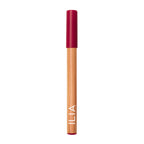 ILIA Lip Sketch Hydrating Crayon in a beige tube with a burgundy cap on a white background, lip care.
