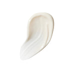 Texture of Mineralsalz Body Lotion as a creamy white swatch on a white background, skin care