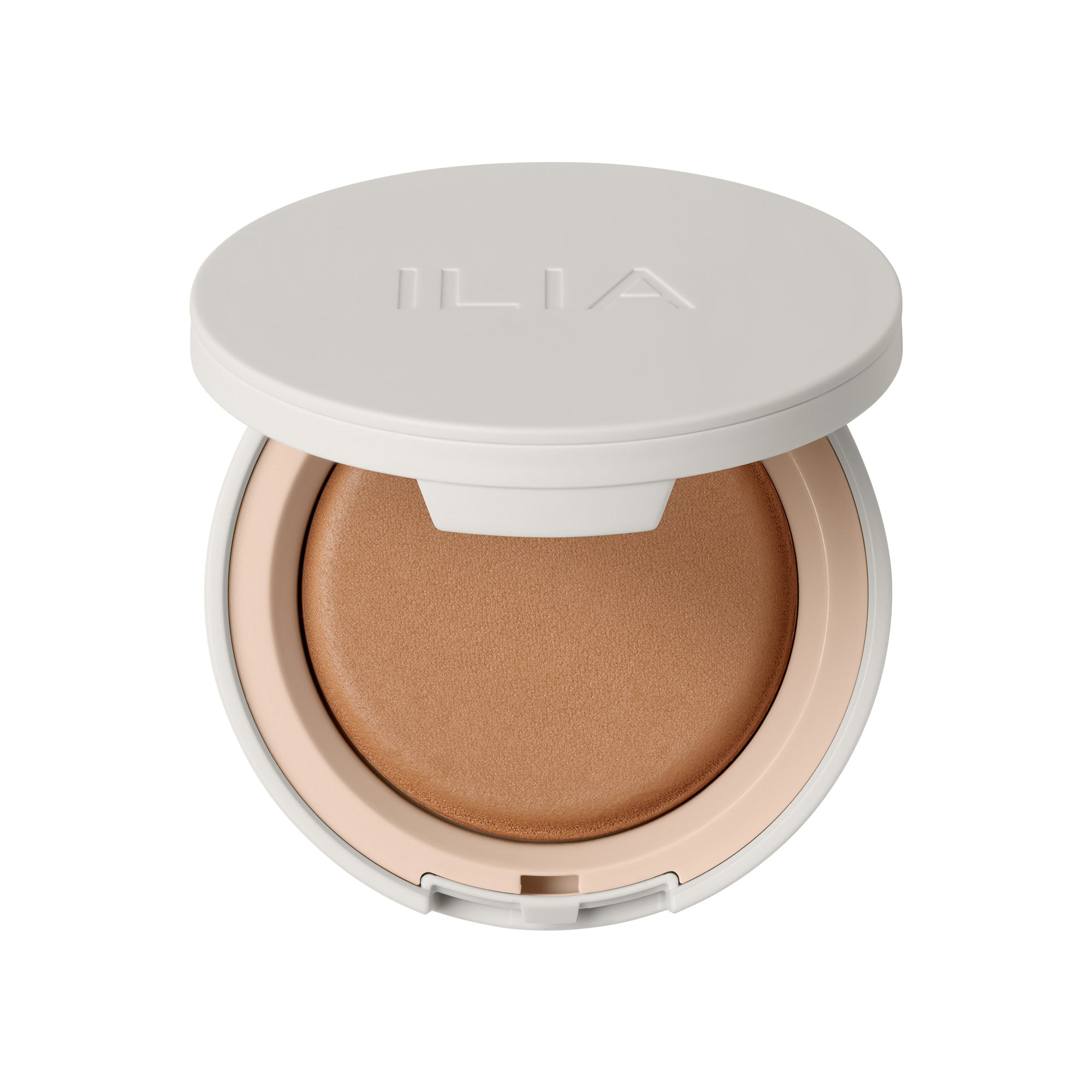 ILIA Soft Focus Finishing Powder auf weißem Hintergrund, Make-up Puder