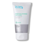 The Organic Pharmacy Purifying Seaweed Clay Mask in einer Tube mit weißem Deckel auf weißem Grund, Hautpflege