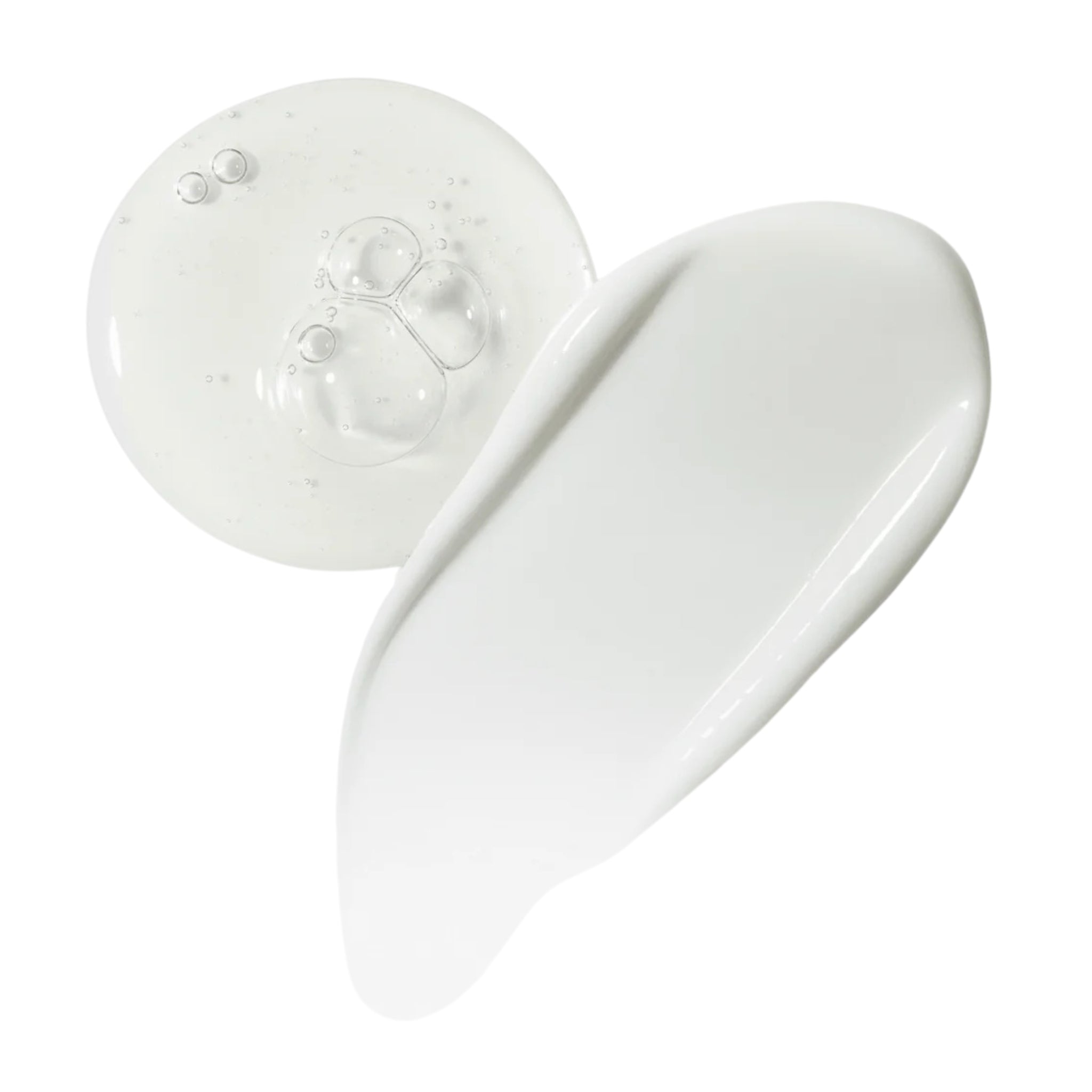 Textur von Handseife und Handlotion auf weißem Hintergrund für die Hautpflege