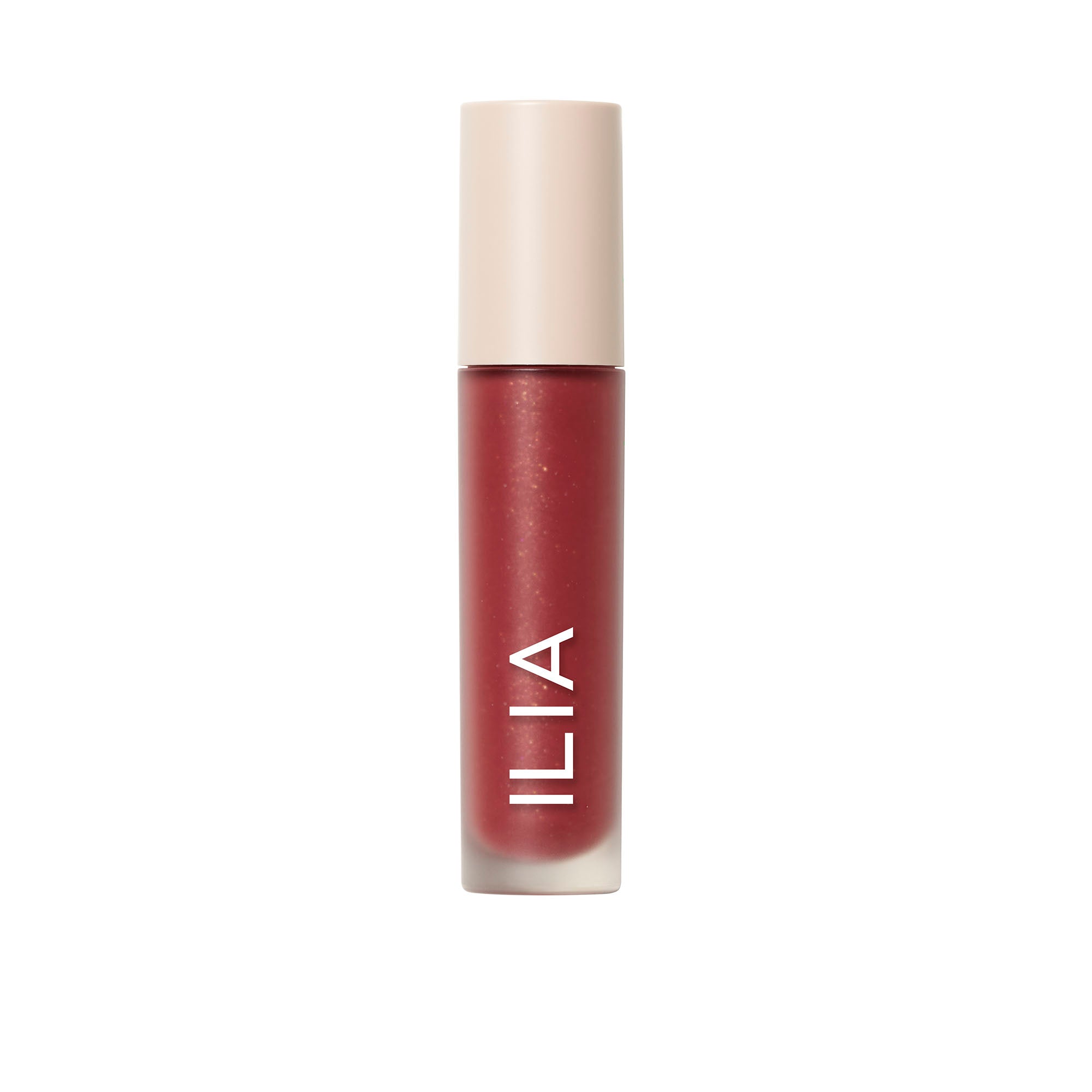ILIA Overglaze Hydrating Lip Gloss mit beigem Deckel vor weißem Hintergrund, Lippenpflege