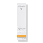 Dr. Hauschka Nachtserum – weiße Kartonverpackung 20ml, orangefarbener Streifen, weißer Hintergrund – Hautpflege