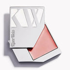 Kjaer Weis Cream Blush Embrace – pink cream blush in silver square compact, white background – face care