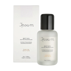 Ipsum Best Skin Enzyme Micropolish – 30g glass bottle with black cap, white background – skin care