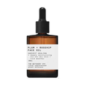 Plum Rosehip Face Oil in einer braunen 30ml Glasflasche mit Pipette auf weißem Hintergrund, Hautpflege