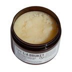 No. 297 Sea Salt Scrub Lemongrass – brown glass jar, white label, white background – body scrub