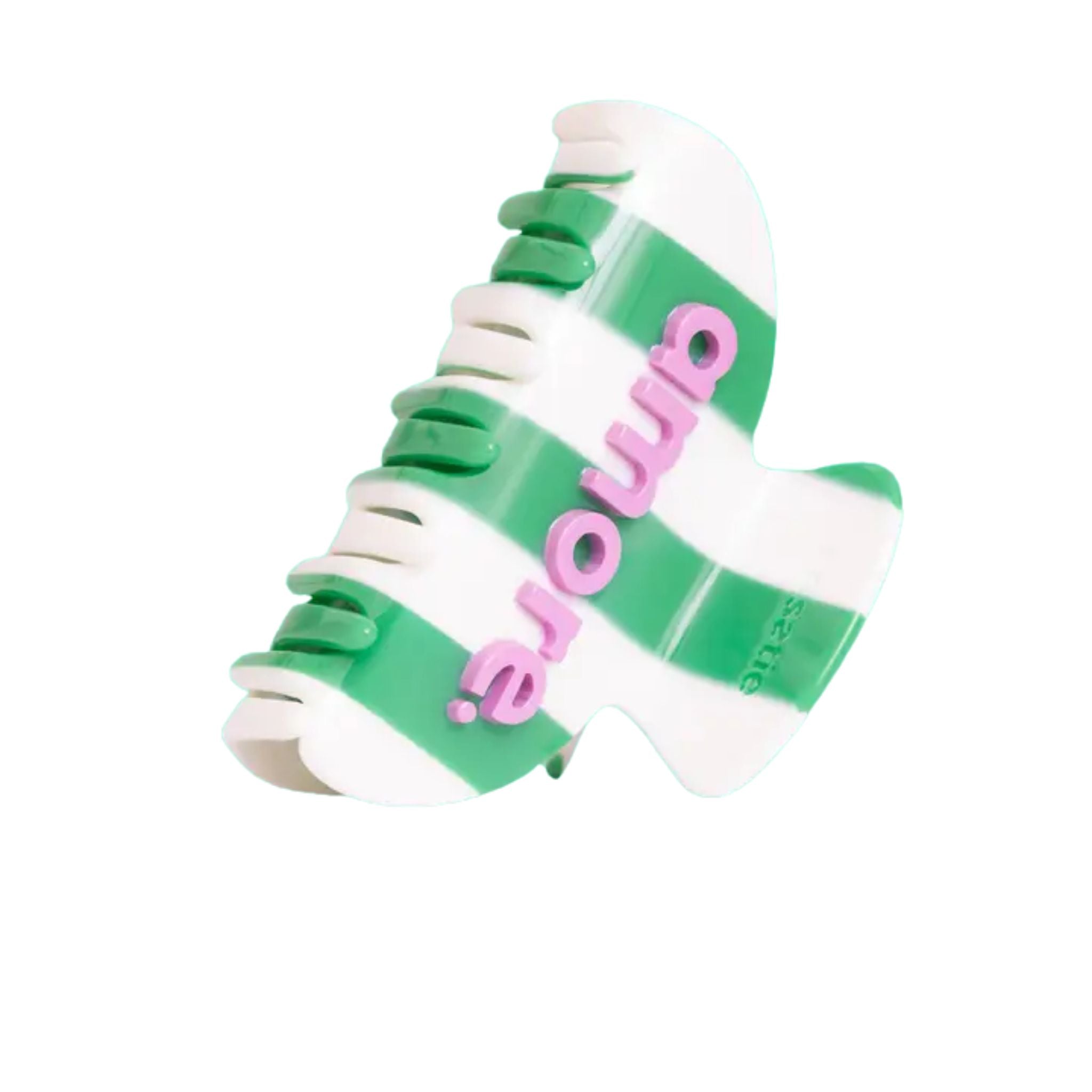 amore weiß-grün gestreifte Haarklammer auf weißem Hintergrund, Haaraccessoire