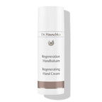 Dr. Hauschka Regeneration Handbalm – white tube with brown band, white background – hand care