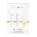 Innersense Pure Travel Trio – white tubes and spray bottle, 59ml, gold accents, white background – hair care