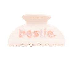 Bestie light pink hair claw clip on white background, hair accessory