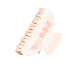 Bestie light pink hair claw clip on white background, hair accessory