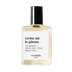 Versátil Paris Cerise Sur Le Gâteau roll-on perfume oil in a glass bottle with black cap, 15ml, fragrance oil