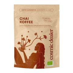 Chai Koffee by cosmic dealer – brown stand-up pouch, caffeine-free, white background – health & wellness