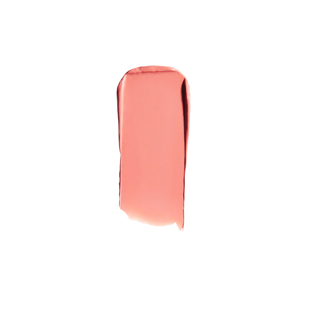 Lip Stick Blossoming – pfirsichfarbener Lippenstift-Swatches auf weißem Hintergrund – Lippenpflege