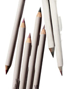 Vega London Lip & Eye Liner – graue Stifte mit sichtbaren Farbspitzen, weißem Hintergrund – Augen-Make-up