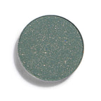 Eye Shadow Green Depth Refill – green glitter eyeshadow on white background – eye makeup