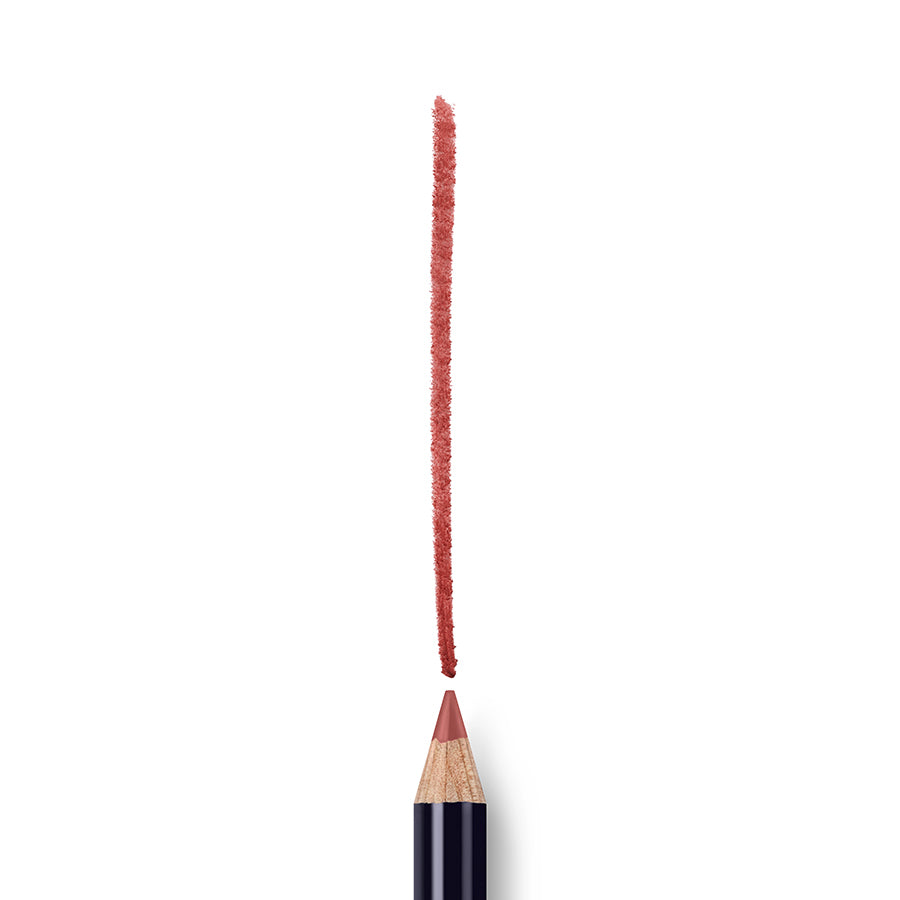 Lip Liner 04 Cumaru – dark blue pencil casing, pink stroke on white background – lip liner