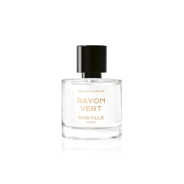 Rayon Vert Eau de Parfum – klares Glasflakon 50ml, schwarzer Deckel, weißer Hintergrund – Parfüm