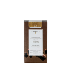 KORRES Argan Oil Advanced Colorant 8.0 Light Blonde – brown cardboard box, white background – hair color