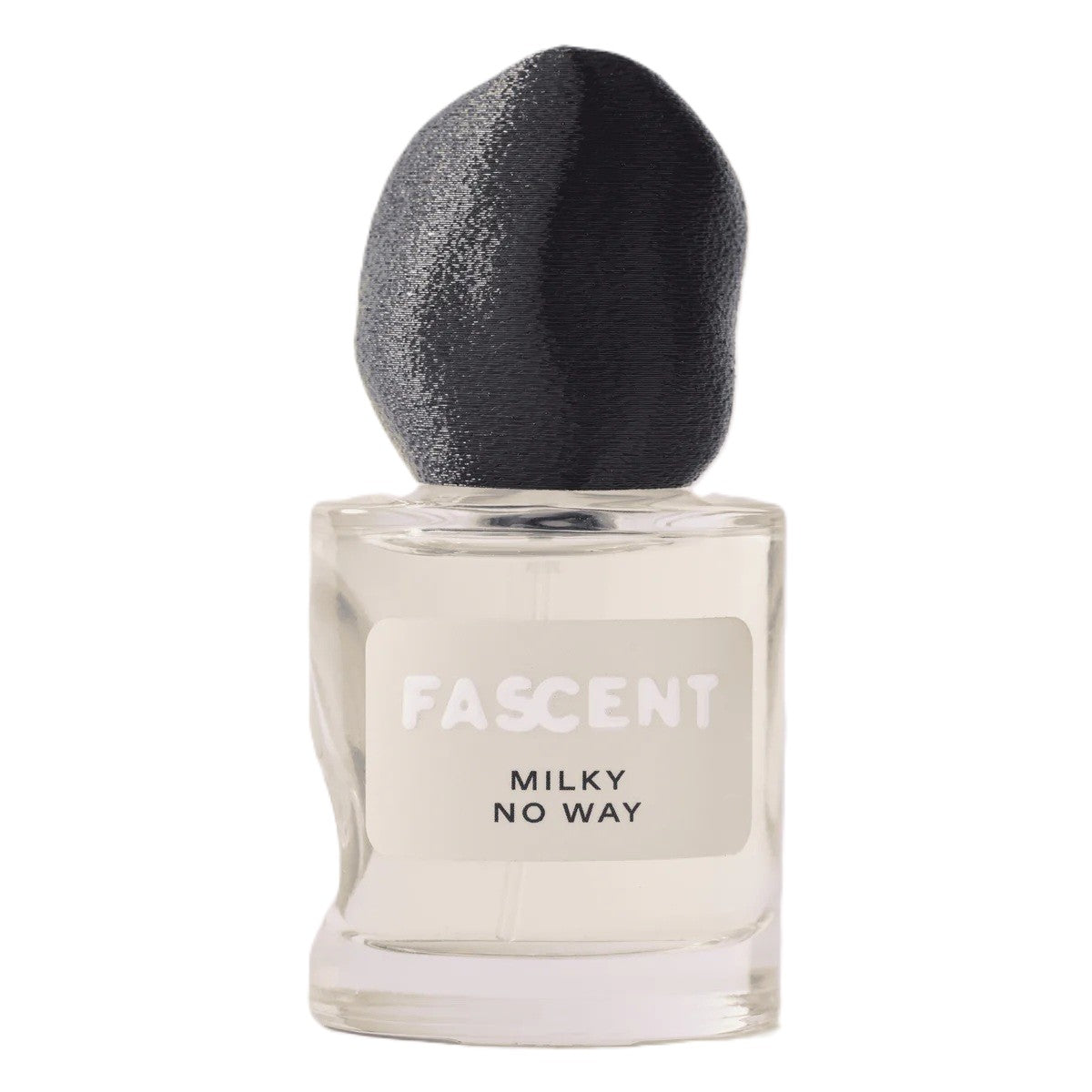 Fascent Milky No Way Eau de Parfum – klares Glasfläschchen 30ml, schwarzer Textilkappe, weißer Hintergrund – Parfüm