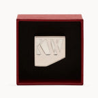 KKW Beauty Iconic Edition – red gift box with silver logo, black interior, white background – makeup