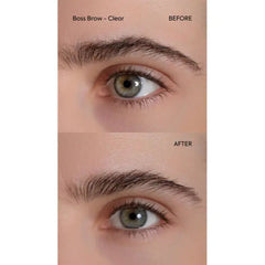 Boss Brow Clear eyebrow gel before and after comparison – defined brows – eyebrow care