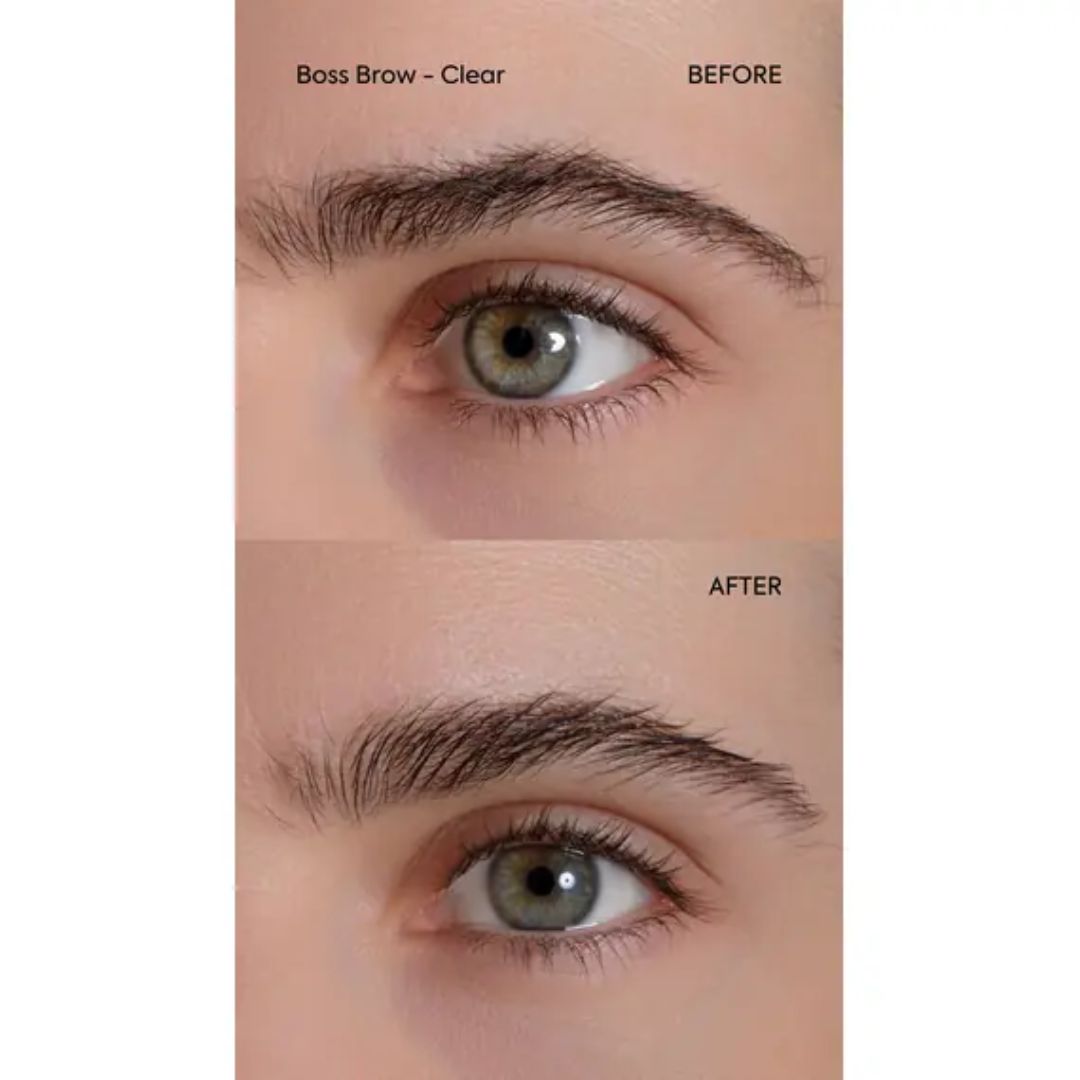Boss Brow Clear Augenbrauen-Gel vorher-nachher-Vergleich – definierte Brauen – Augenbrauenpflege