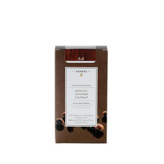 KORRES Argan Oil Permanent Hair Colorant 6.4 – brown cardboard box, white background – hair care