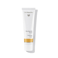 Dr. Hauschka Soothing Mask – white tube with gold stripe, white cap, white background – skin care