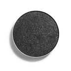 Eye Shadow Onyx Refill – black eyeshadow in round metal casing, white background – eye makeup