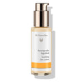 Dr. Hauschka Soothing Day Lotion – clear bottle with rose gold pump, white label and orange stripe – skin care