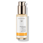 Dr. Hauschka Soothing Day Lotion – clear bottle with rose gold pump, white label and orange stripe – skin care