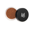 HiRO Mineral Foundation Hot Chocolate SPF 30 – clear jar, brown powder, black lid, white background – makeup