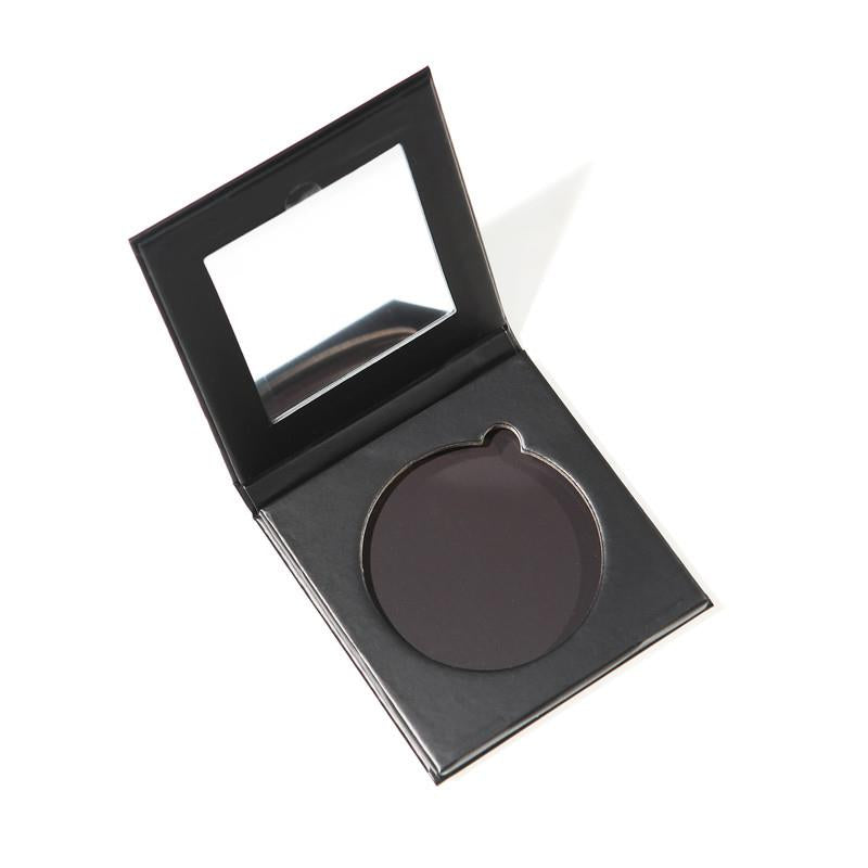 Refillable Makeup Palette 'single' – schwarzes Quadratetui mit Spiegel, weißer Hintergrund – Make-up