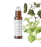 The Witchery CPH Cucumber Basil Brightening Eye Roller in brauner Glasflasche mit weißem Verschluss, Hautpflege.