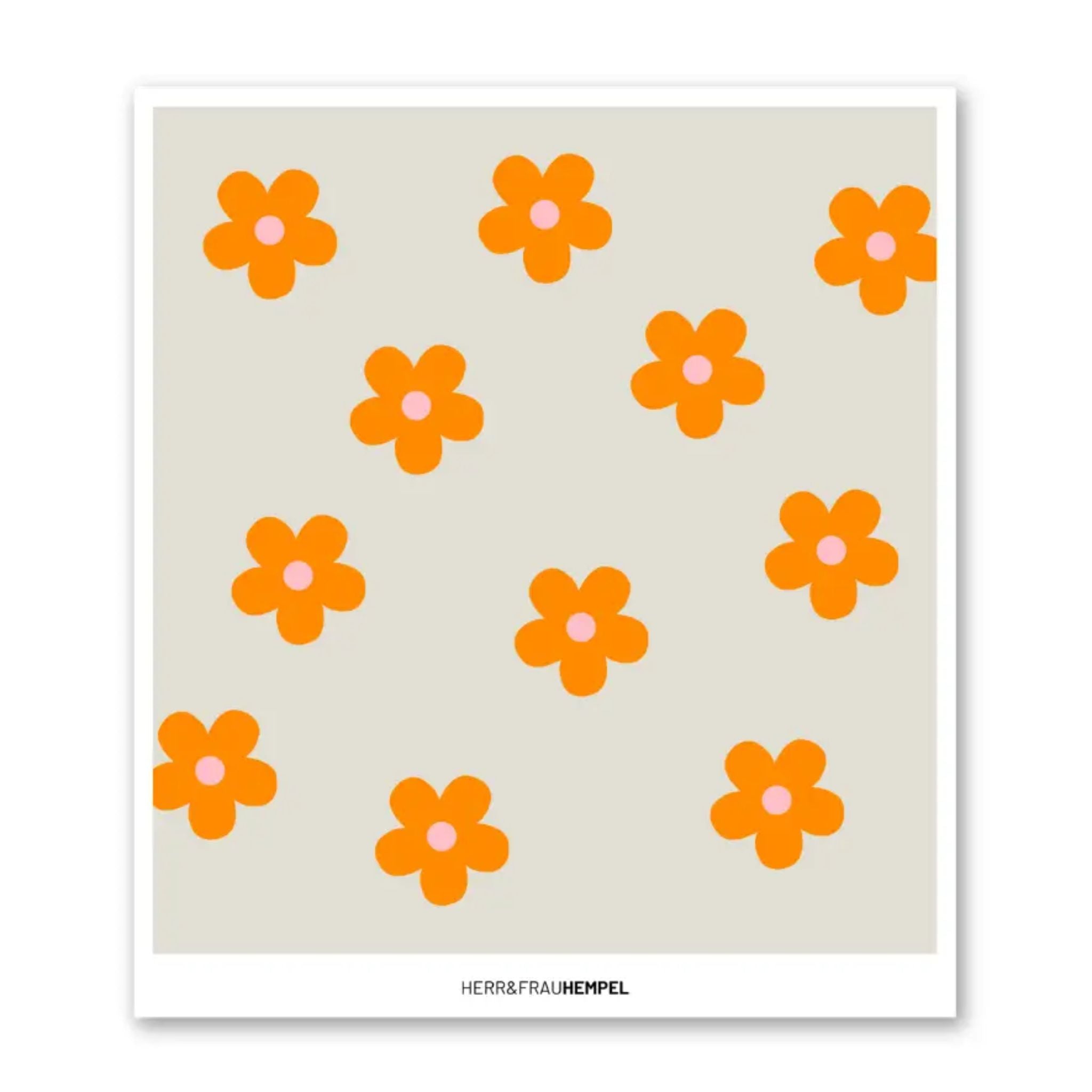 Flower Power sponge cloth on a white background